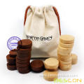Bescon 1-3/16 inch Classic Carved Stackable Wooden Checkers